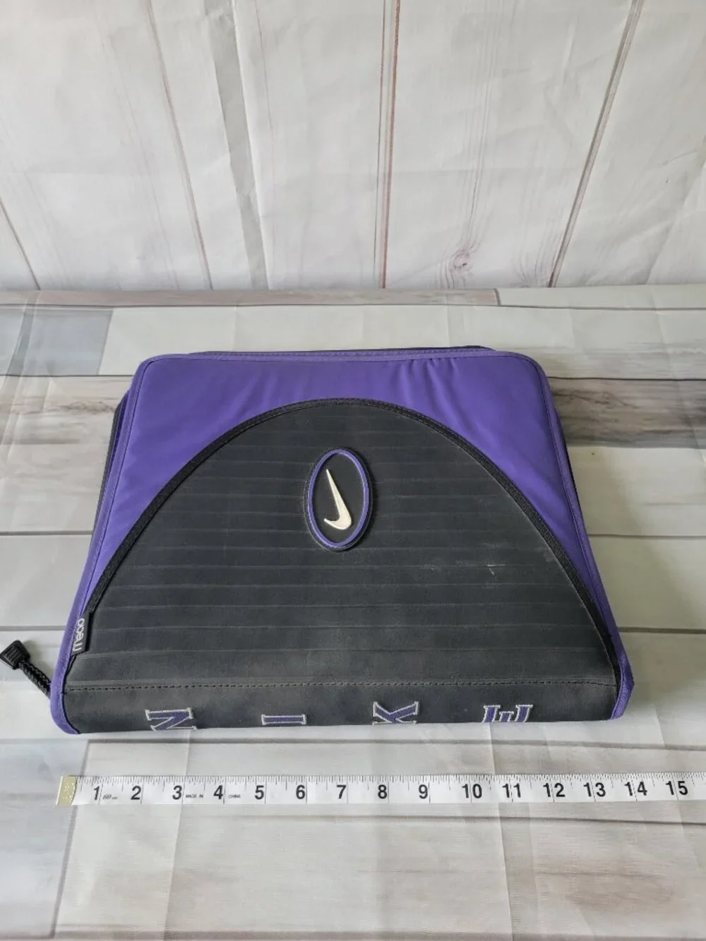 Vintage 90’s/Y2K Mead Nike 3 Ring Binder, Purple/Black, School Organizer Folder